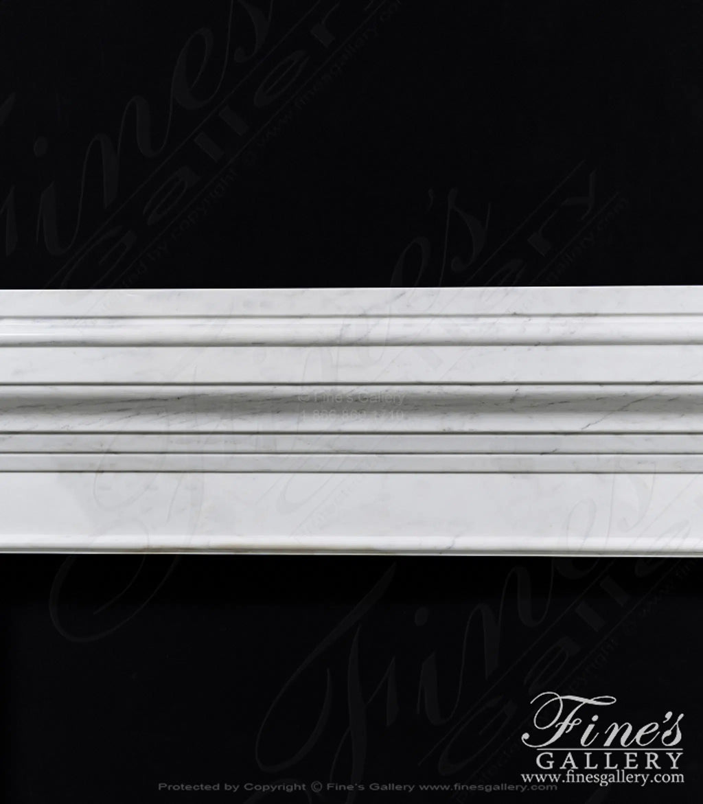 Modern Bolection Style Mantel in Statuary Marble