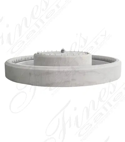Simplistic Beveled Pool Basin and Oversized Hollow Base in Statuary Marble