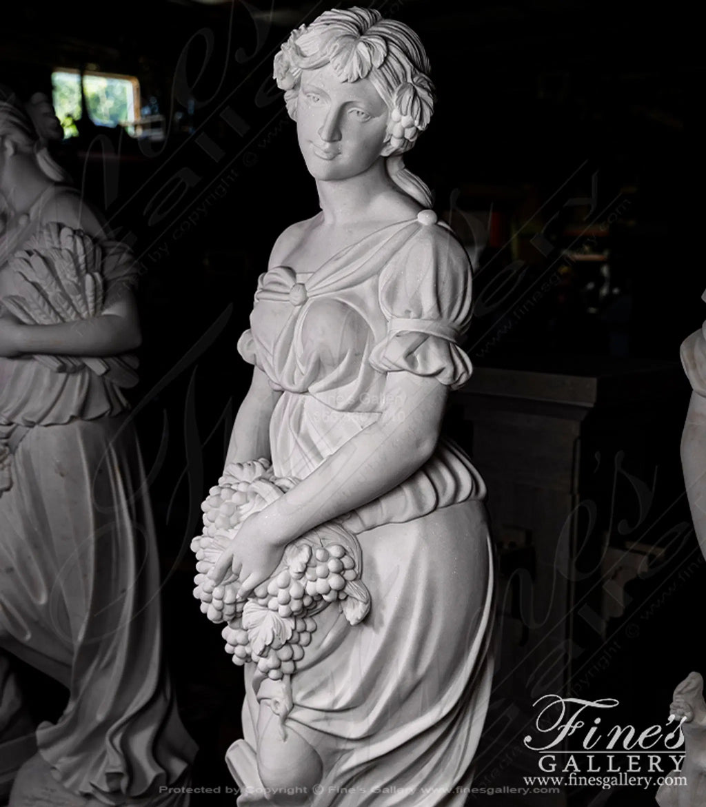 Four Seasons Goddess Statue Set in Statuary White Marble