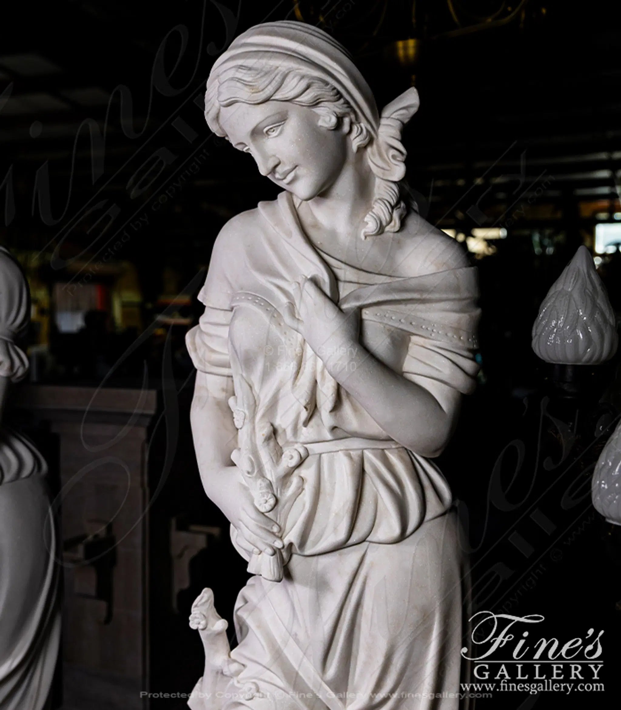 Four Seasons Goddess Statue Set in Statuary White Marble