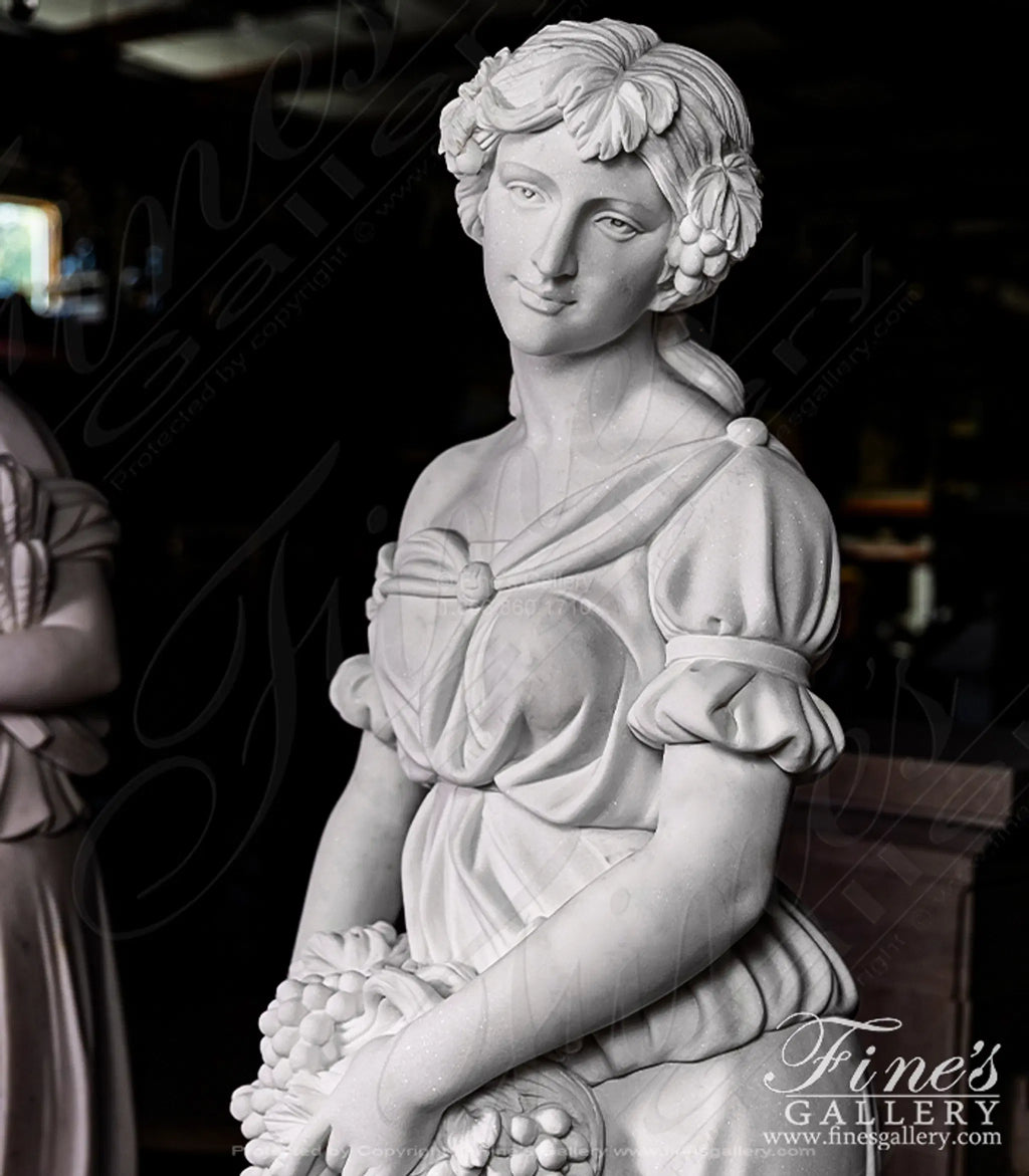 Four Seasons Goddess Statue Set in Statuary White Marble