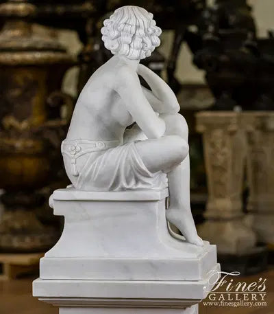Art Deco Lady in Statuary White Marble