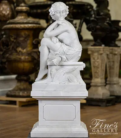 Art Deco Lady in Statuary White Marble