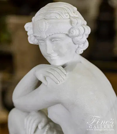 Art Deco Lady in Statuary White Marble