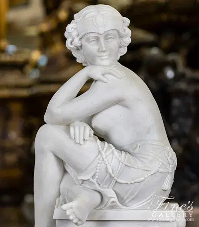 Art Deco Lady in Statuary White Marble