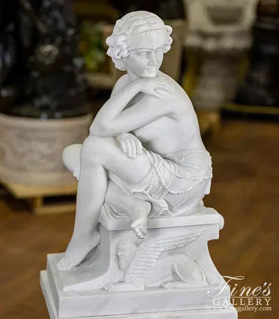 Art Deco Lady in Statuary White Marble