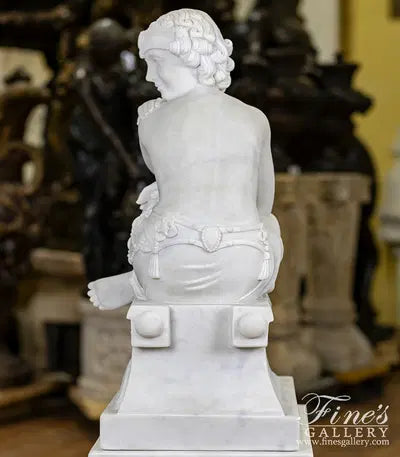 Art Deco Lady in Statuary White Marble