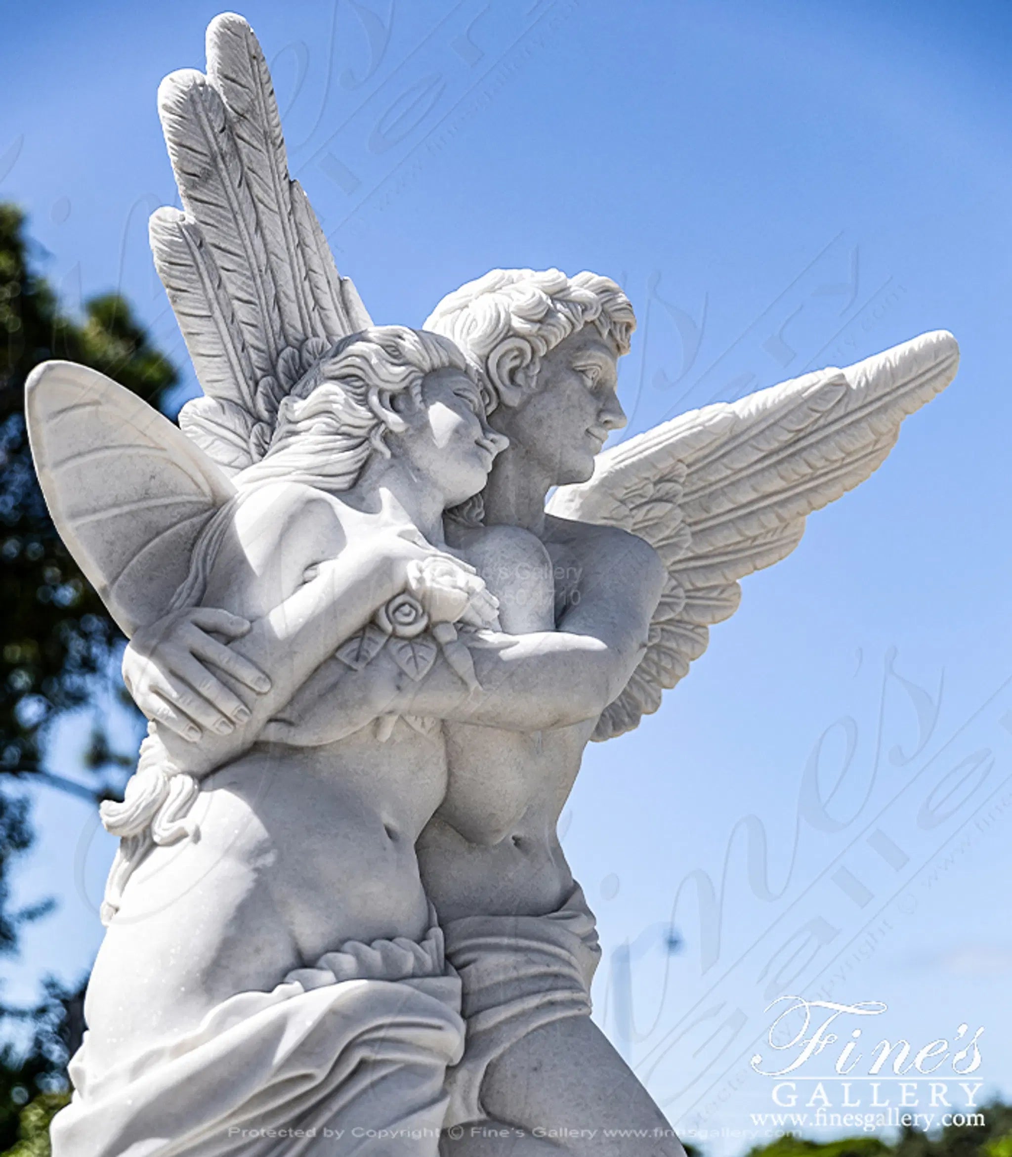 Abduction of Psyche Carved Marble Statue