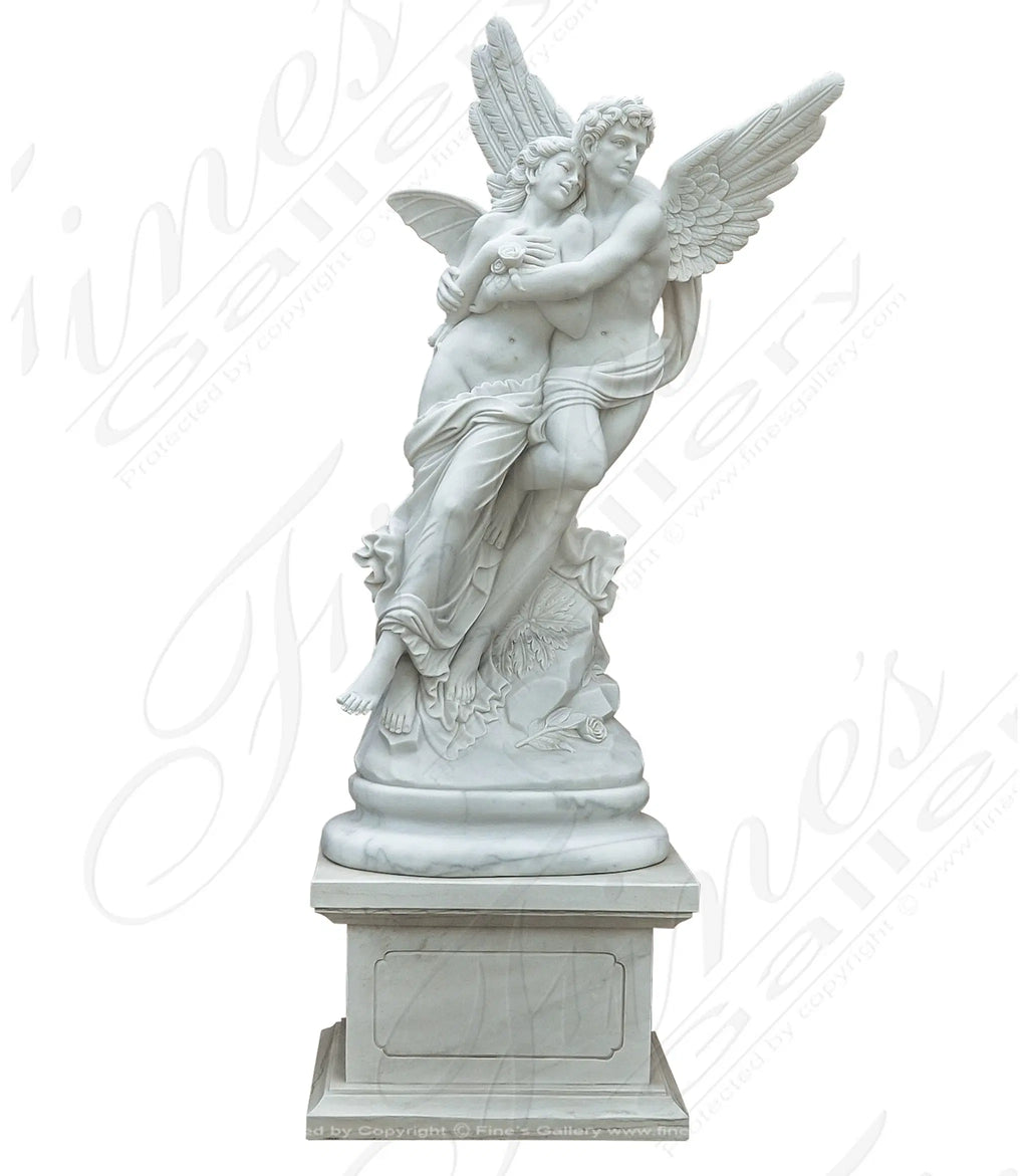Abduction of Psyche Carved Marble Statue