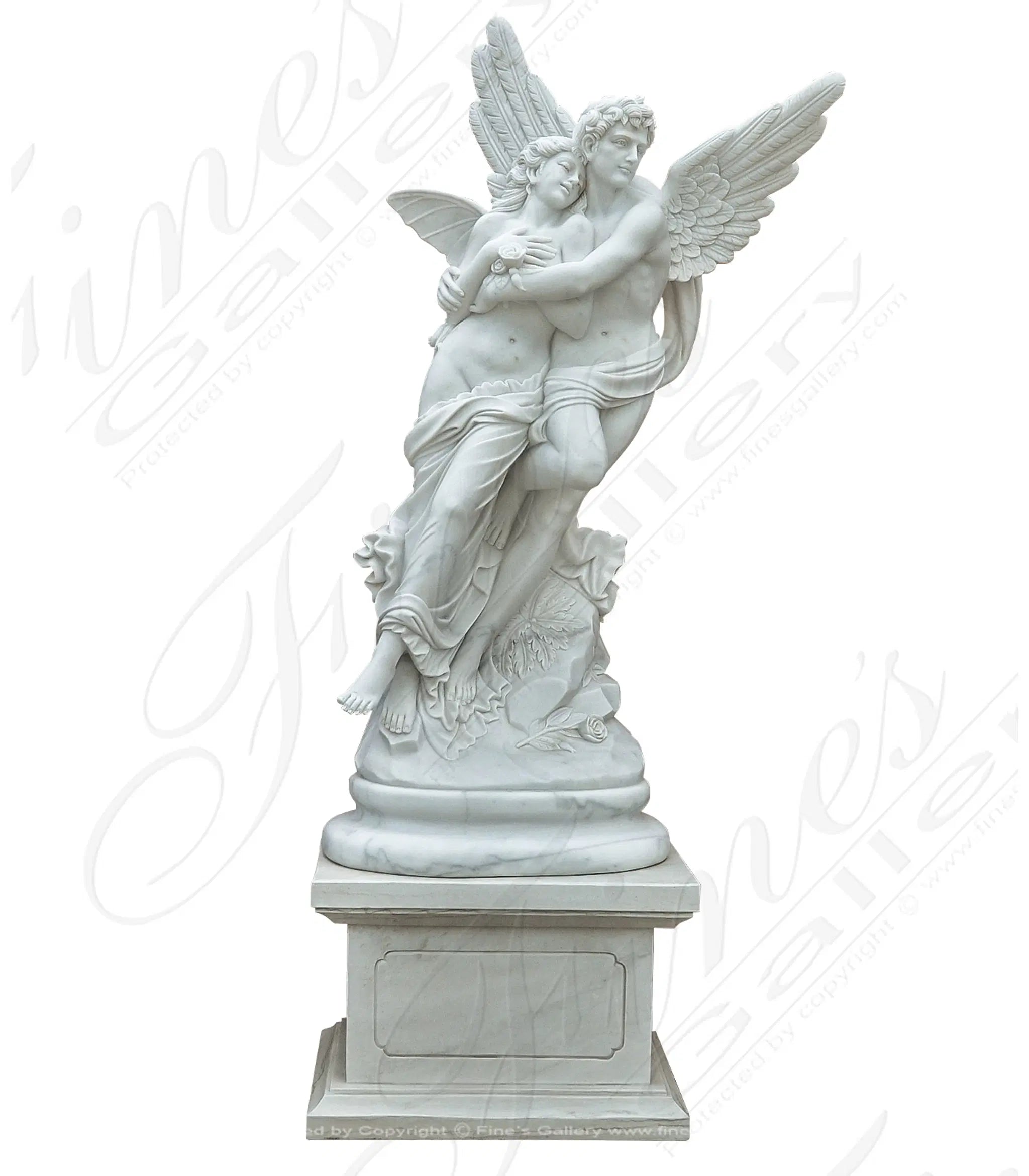 Abduction of Psyche Carved Marble Statue