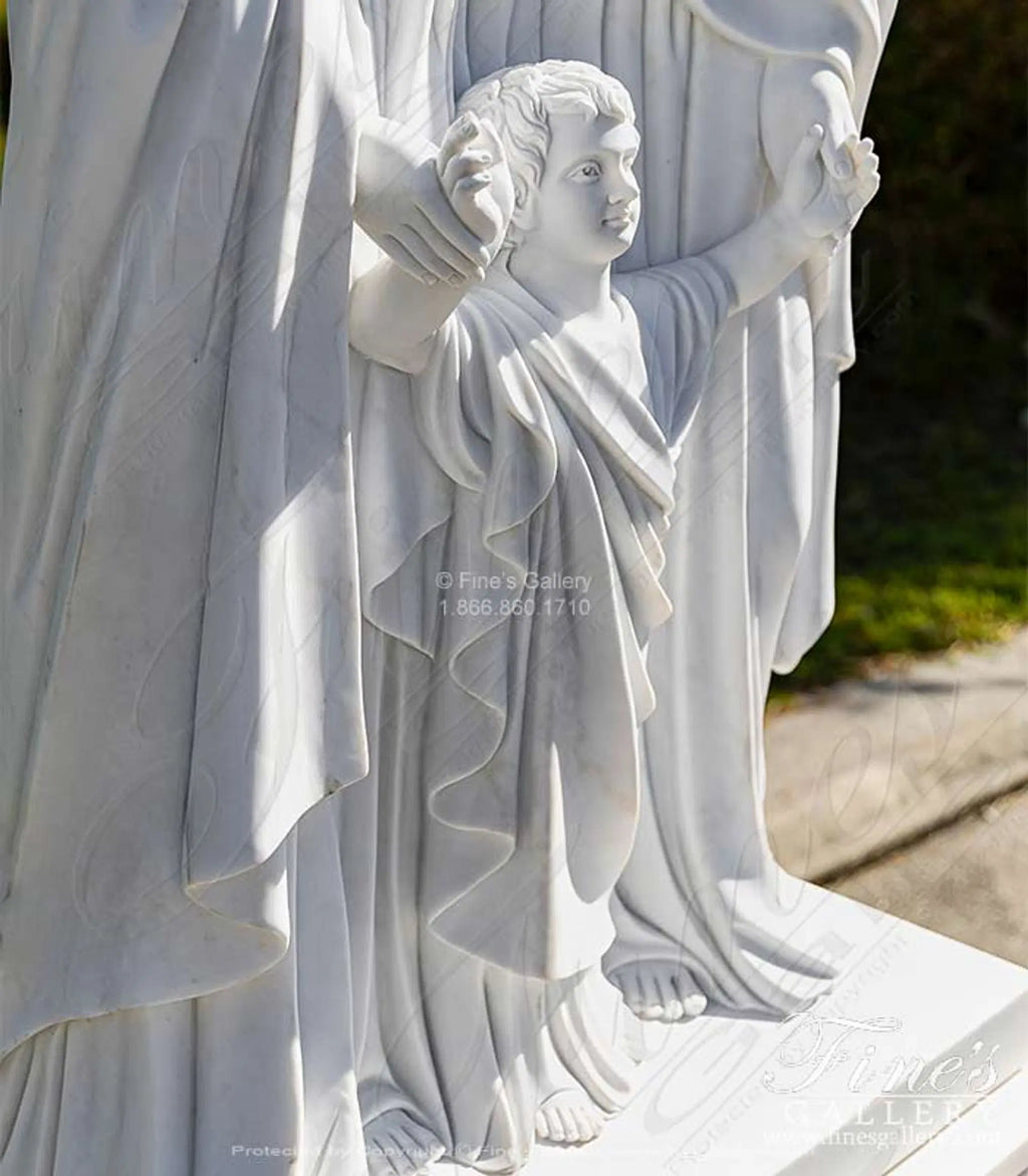Holy Family Statue in Statuary White Marble