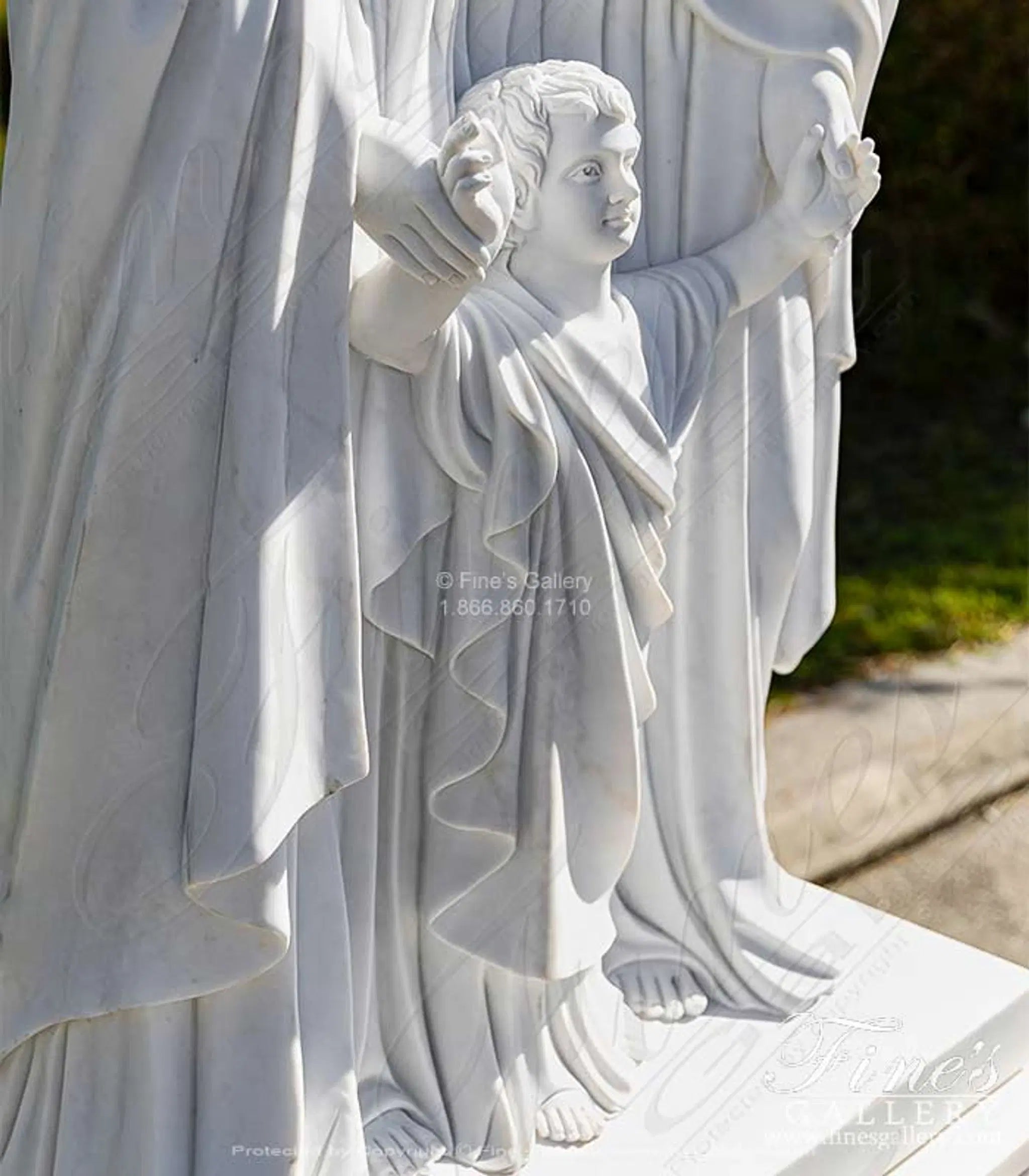 Holy Family Statue in Statuary White Marble
