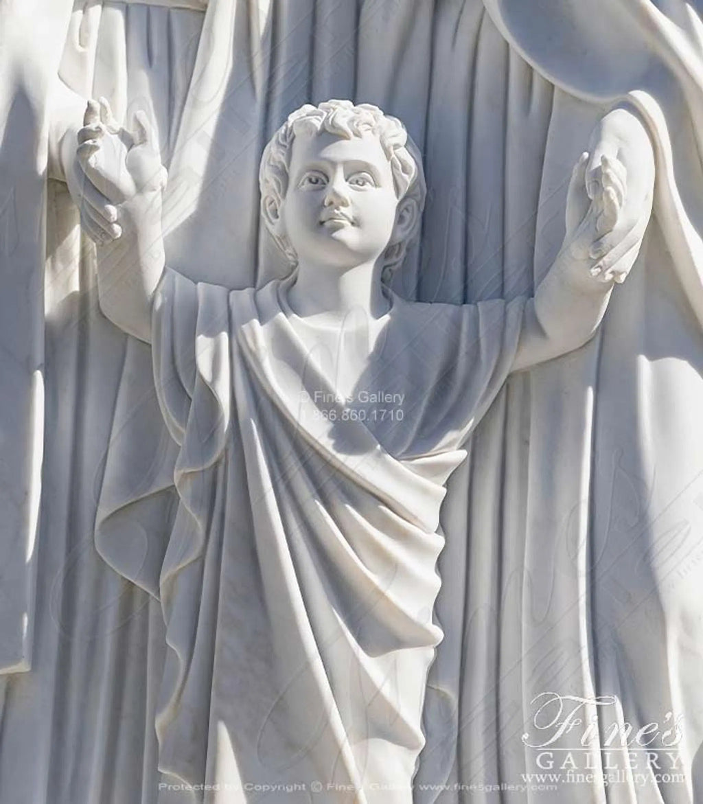 Holy Family Statue in Statuary White Marble